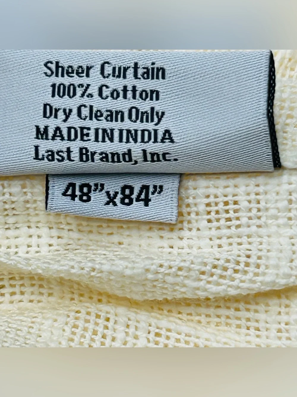 QUINCE Set Of 2 48x84 Cotton Sheer Curtains Ivory 0379